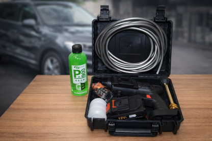 Hidrolimpiadora Portátil a Batería 12V para Coche Inalámbrica + Champú Foam 500 ml Lavado Espuma Activa