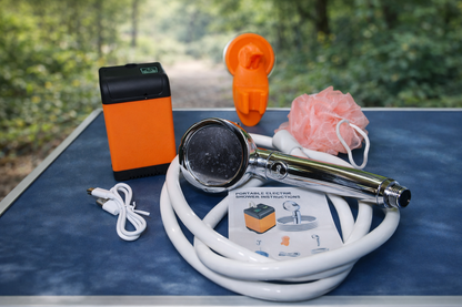Ducha Portátil Camping a Batería Recargable con Tienda Cambiador Plegable para Playa Camper y Exterior