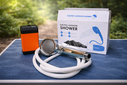 Ducha Portátil Camping a Batería Recargable con Tienda Cambiador Plegable para Playa Camper y Exterior