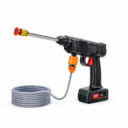 Hidrolimpiadora Portátil a Batería 12V para Coche Inalámbrica + Champú Foam 500 ml Lavado Espuma Activa